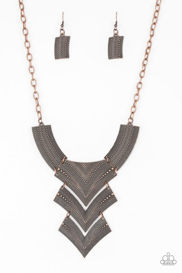 Fiercely Pharaoh Brass Necklace